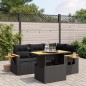 vidaXL Set de muebles de jardín 5 pzas y cojines ratán sintético negro vidaXL Set de muebles de jardín 5 pzas y cojines ratán sintético negro