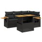 vidaXL Set de muebles de jardín 5 pzas y cojines ratán sintético negro vidaXL Set de muebles de jardín 5 pzas y cojines ratán sintético negro