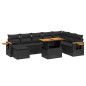 vidaXL Set de sofás de jardín 8 piezas y cojines ratán sintético negro vidaXL Set de sofás de jardín 8 piezas y cojines ratán sintético negro