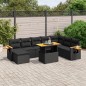 vidaXL Set de sofás de jardín 8 piezas y cojines ratán sintético negro vidaXL Set de sofás de jardín 8 piezas y cojines ratán sintético negro