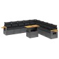 vidaXL Set de sofás de jardín 11 pzas y cojines ratán sintético negro vidaXL Set de sofás de jardín 11 pzas y cojines ratán sintético negro
