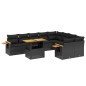 vidaXL Set de sofás de jardín 10 pzas cojines ratán sintético negro vidaXL Set de sofás de jardín 10 pzas cojines ratán sintético negro