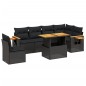 vidaXL Set de comedor de jardín 7 pzas y cojines ratán sintético negro vidaXL Set de comedor de jardín 7 pzas y cojines ratán sintético negro