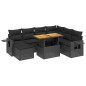 vidaXL Set de sofás de jardín 8 piezas y cojines ratán sintético negro vidaXL Set de sofás de jardín 8 piezas y cojines ratán sintético negro