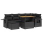 vidaXL Set de comedor de jardín 7 pzas y cojines ratán sintético negro vidaXL Set de comedor de jardín 7 pzas y cojines ratán sintético negro
