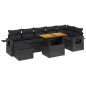 vidaXL Set de sofás de jardín 8 piezas y cojines ratán sintético negro vidaXL Set de sofás de jardín 8 piezas y cojines ratán sintético negro