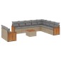 vidaXL Set de sofás de jardín 11pzas con cojines ratán sintético beige vidaXL Set de sofás de jardín 11pzas con cojines ratán sintético beige