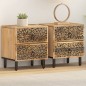 vidaXL Mesitas de noche 2 uds madera maciza de mango 40x33x46 cm vidaXL Mesitas de noche 2 uds madera maciza de mango 40x33x46 cm