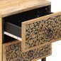 vidaXL Mesitas de noche 2 uds madera maciza de mango 40x33x46 cm vidaXL Mesitas de noche 2 uds madera maciza de mango 40x33x46 cm