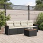 vidaXL Set de muebles de jardín 5 pzas y cojines ratán sintético negro vidaXL Set de muebles de jardín 5 pzas y cojines ratán sintético negro