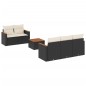 vidaXL Set de sofás de jardín 6 piezas y cojines ratán sintético negro vidaXL Set de sofás de jardín 6 piezas y cojines ratán sintético negro