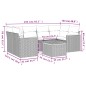 vidaXL Set de comedor de jardín 7 pzas y cojines ratán sintético negro