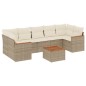 vidaXL Juego de sofás de jardín con cojines beige 8 pzas ratán PE vidaXL Juego de sofás de jardín con cojines beige 8 pzas ratán PE