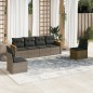vidaXL Set de muebles de jardín 6 pzas y cojines ratán sintético gris vidaXL Set de muebles de jardín 6 pzas y cojines ratán sintético gris