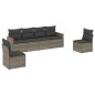 vidaXL Set de muebles de jardín 6 pzas y cojines ratán sintético gris vidaXL Set de muebles de jardín 6 pzas y cojines ratán sintético gris