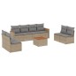 vidaXL Juego de sofás jardín con cojines beige mezcla 9 pzas ratán PE vidaXL Juego de sofás jardín con cojines beige mezcla 9 pzas ratán PE