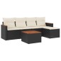 vidaXL Set de sofás de jardín 6 piezas y cojines ratán sintético negro vidaXL Set de sofás de jardín 6 piezas y cojines ratán sintético negro