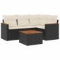 vidaXL Set de muebles de jardín 5 pzas y cojines ratán sintético negro vidaXL Set de muebles de jardín 5 pzas y cojines ratán sintético negro