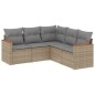 vidaXL Juego de sofás jardín con cojines beige mezcla 5 pzas ratán PE vidaXL Juego de sofás jardín con cojines beige mezcla 5 pzas ratán PE