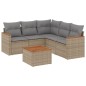 vidaXL Juego de sofás jardín con cojines beige mezcla 6 pzas ratán PE vidaXL Juego de sofás jardín con cojines beige mezcla 6 pzas ratán PE