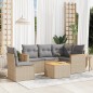 vidaXL Juego de sofás jardín con cojines beige mezcla 6 pzas ratán PE vidaXL Juego de sofás jardín con cojines beige mezcla 6 pzas ratán PE