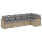 vidaXL Juego de sofás jardín con cojines beige mezcla 6 pzas ratán PE vidaXL Juego de sofás jardín con cojines beige mezcla 6 pzas ratán PE