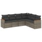 vidaXL Set de muebles de jardín 6 pzas y cojines ratán sintético gris vidaXL Set de muebles de jardín 6 pzas y cojines ratán sintético gris
