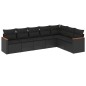 vidaXL Set de comedor de jardín 7 pzas y cojines ratán sintético negro vidaXL Set de comedor de jardín 7 pzas y cojines ratán sintético negro