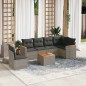 vidaXL Set de sofás de jardín 7 piezas con cojines ratán PE gris vidaXL Set de sofás de jardín 7 piezas con cojines ratán PE gris