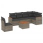 vidaXL Set de sofás de jardín 7 piezas con cojines ratán PE gris vidaXL Set de sofás de jardín 7 piezas con cojines ratán PE gris