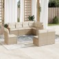 vidaXL Juego de sofás de jardín con cojines beige 8 pzas ratán PE vidaXL Juego de sofás de jardín con cojines beige 8 pzas ratán PE