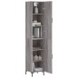 vidaXL Aparador alto madera contrachapada gris Sonoma 34,5x34x180 cm vidaXL Aparador alto madera contrachapada gris Sonoma 34,5x34x180 cm