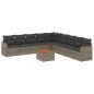 vidaXL Set de sofás de jardín 10 pzas con cojines ratán sintético gris vidaXL Set de sofás de jardín 10 pzas con cojines ratán sintético gris