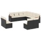 vidaXL Set de sofás de jardín 11 pzas y cojines ratán sintético negro vidaXL Set de sofás de jardín 11 pzas y cojines ratán sintético negro