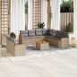 vidaXL Juego de sofás jardín con cojines beige 10 pzas ratán sintético vidaXL Juego de sofás jardín con cojines beige 10 pzas ratán sintético