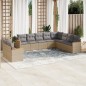 vidaXL Juego de sofás jardín con cojines beige 10 pzas ratán sintético