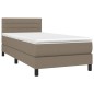 vidaXL Cama box spring colchón y luces LED tela gris taupe 90x200 cm vidaXL Cama box spring colchón y luces LED tela gris taupe 90x200 cm