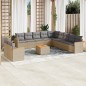 vidaXL Juego de sofás jardín con cojines beige mezcla 12 pzas ratán PE vidaXL Juego de sofás jardín con cojines beige mezcla 12 pzas ratán PE
