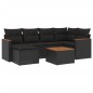 vidaXL Set de comedor de jardín 7 pzas y cojines ratán sintético negro vidaXL Set de comedor de jardín 7 pzas y cojines ratán sintético negro