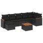 vidaXL Set de sofás de jardín 8 piezas y cojines ratán sintético negro vidaXL Set de sofás de jardín 8 piezas y cojines ratán sintético negro