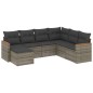 vidaXL Set de sofás de jardín 7 piezas con cojines ratán PE gris vidaXL Set de sofás de jardín 7 piezas con cojines ratán PE gris