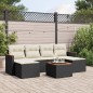 vidaXL Set de comedor de jardín 7 pzas y cojines ratán sintético negro vidaXL Set de comedor de jardín 7 pzas y cojines ratán sintético negro