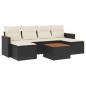 vidaXL Set de comedor de jardín 7 pzas y cojines ratán sintético negro vidaXL Set de comedor de jardín 7 pzas y cojines ratán sintético negro