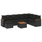 vidaXL Set de sofás de jardín 8 piezas y cojines ratán sintético negro vidaXL Set de sofás de jardín 8 piezas y cojines ratán sintético negro