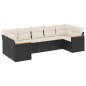 vidaXL Set de comedor de jardín 7 pzas y cojines ratán sintético negro vidaXL Set de comedor de jardín 7 pzas y cojines ratán sintético negro