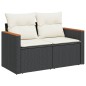 vidaXL Set de comedor de jardín 7 pzas y cojines ratán sintético negro vidaXL Set de comedor de jardín 7 pzas y cojines ratán sintético negro