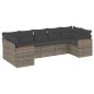 vidaXL Set de sofás de jardín 7 piezas con cojines ratán PE gris vidaXL Set de sofás de jardín 7 piezas con cojines ratán PE gris