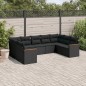 vidaXL Set de sofás de jardín 8 piezas y cojines ratán sintético negro vidaXL Set de sofás de jardín 8 piezas y cojines ratán sintético negro