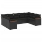 vidaXL Set de sofás de jardín 8 piezas y cojines ratán sintético negro vidaXL Set de sofás de jardín 8 piezas y cojines ratán sintético negro