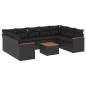 vidaXL Set de sofás de jardín 10 pzas cojines ratán sintético negro vidaXL Set de sofás de jardín 10 pzas cojines ratán sintético negro